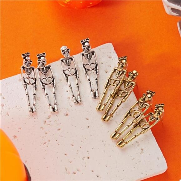 Halloween Skeleton Drop Earrings - Picture 1 of 11